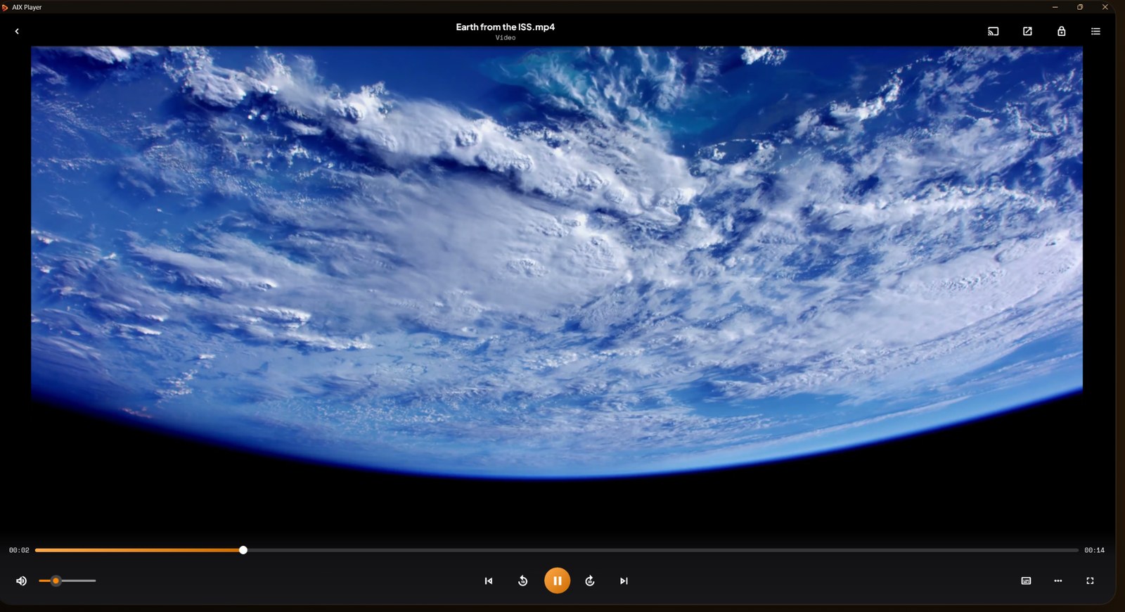 AIX Player playing a 4K HDR video on Windows, with cast and HDR controls
